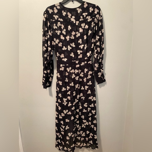 The Kooples Paris ASYMMETRIC LONG FLOWING DRESS BLACK FLORAL 1 - Picture 9 of 9